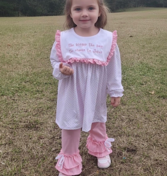 The Bigger The Bow The Closer To Jesus Pant Set