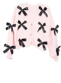 Pink with Black bow sweater