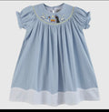 Light Blue Nativity Smocked Dress