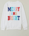Quilted "Merry and Bright" Holiday Sweatshirt