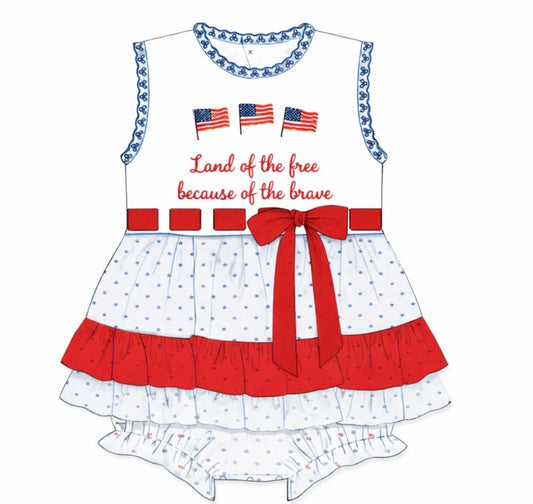 Land of the Free skirted bubble French Knot