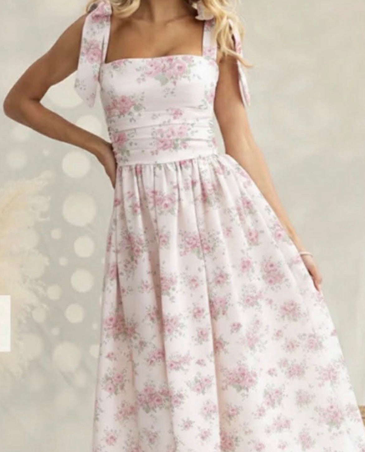 Bow Strap Midi dress